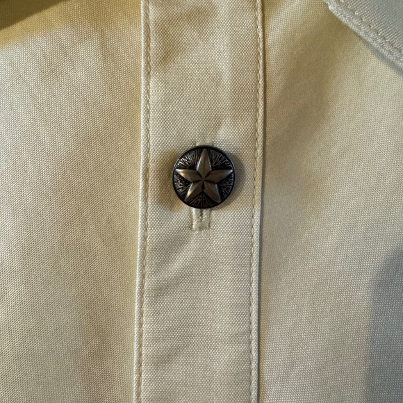 Men's Stubbs Western Wear Cream Long Sleeve Star Button High End Shirt - Picture 3 of 7